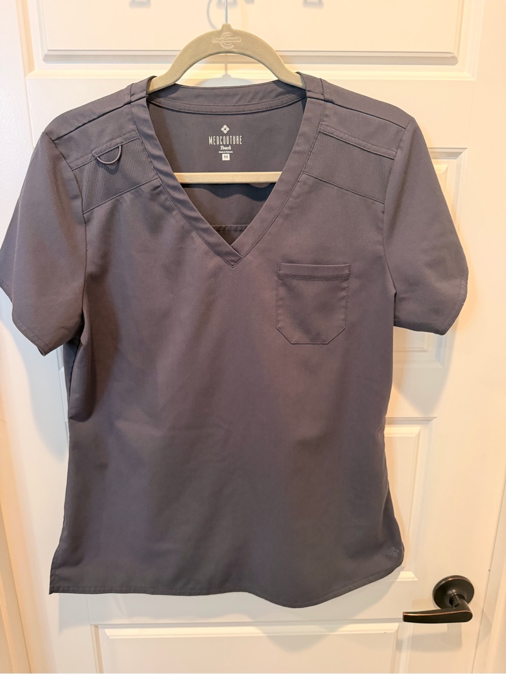 Med Couture Women's V-Neck Scrub Top in Slate